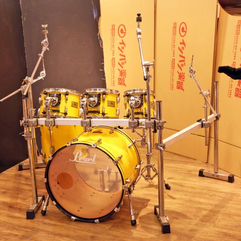 【中古】PEARL / MIJ BX Standard Birch Drum Set Yellow Flash with Drum Rack 【福岡店】