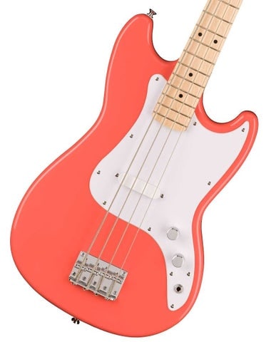 Squier by Fender / Sonic Bronco Bass Maple Fingerboard White Pickguard Tahitian Coral スクワイヤー 【横浜店】