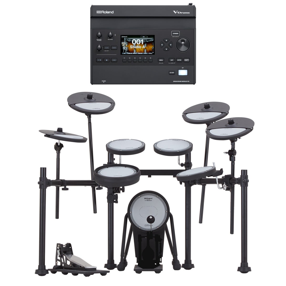 Roland / VQD106PADS + V31音源モジュール + CYQ-12 3シンバル拡張セット V-Drums Quiet Design Kit