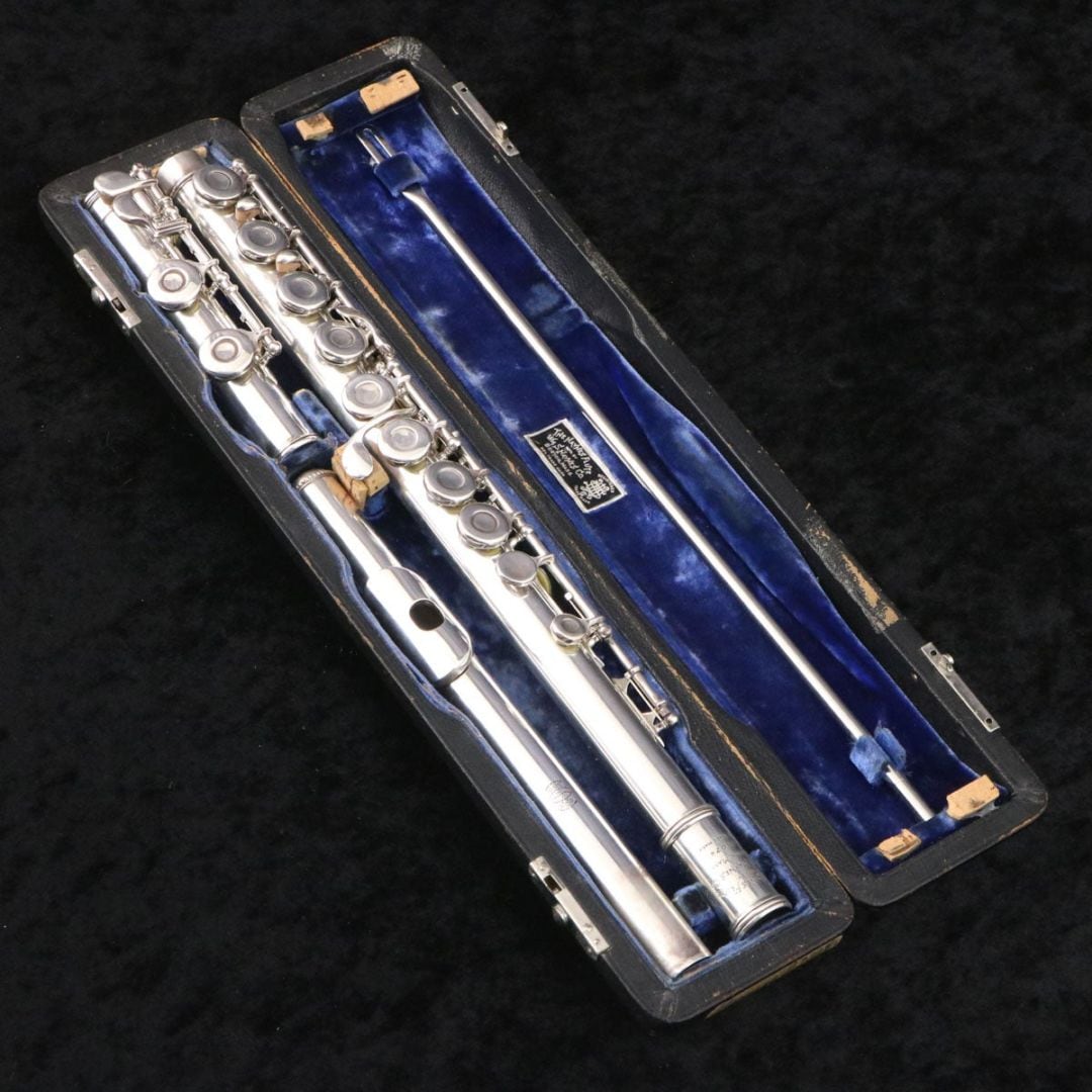 【希少ヴィンテージ】ジョージ ヘインズ 総銀製 フルート 工房 メンテナンス済み 希少ヴィンテージ】ジョージ ヘインズ 総銀製 フルート 工房