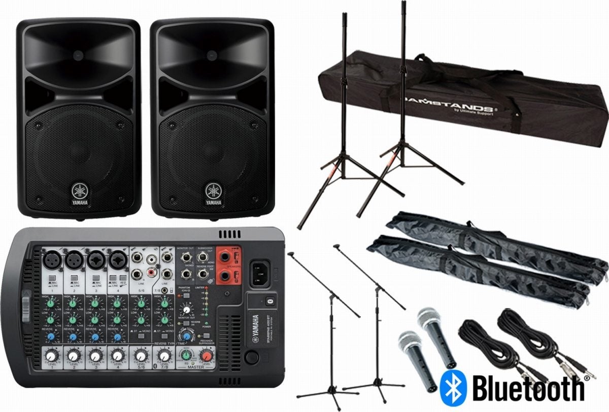 YAMAHA / STAGEPAS 400BT スピーカースタンド2本＆マイク＆マイク