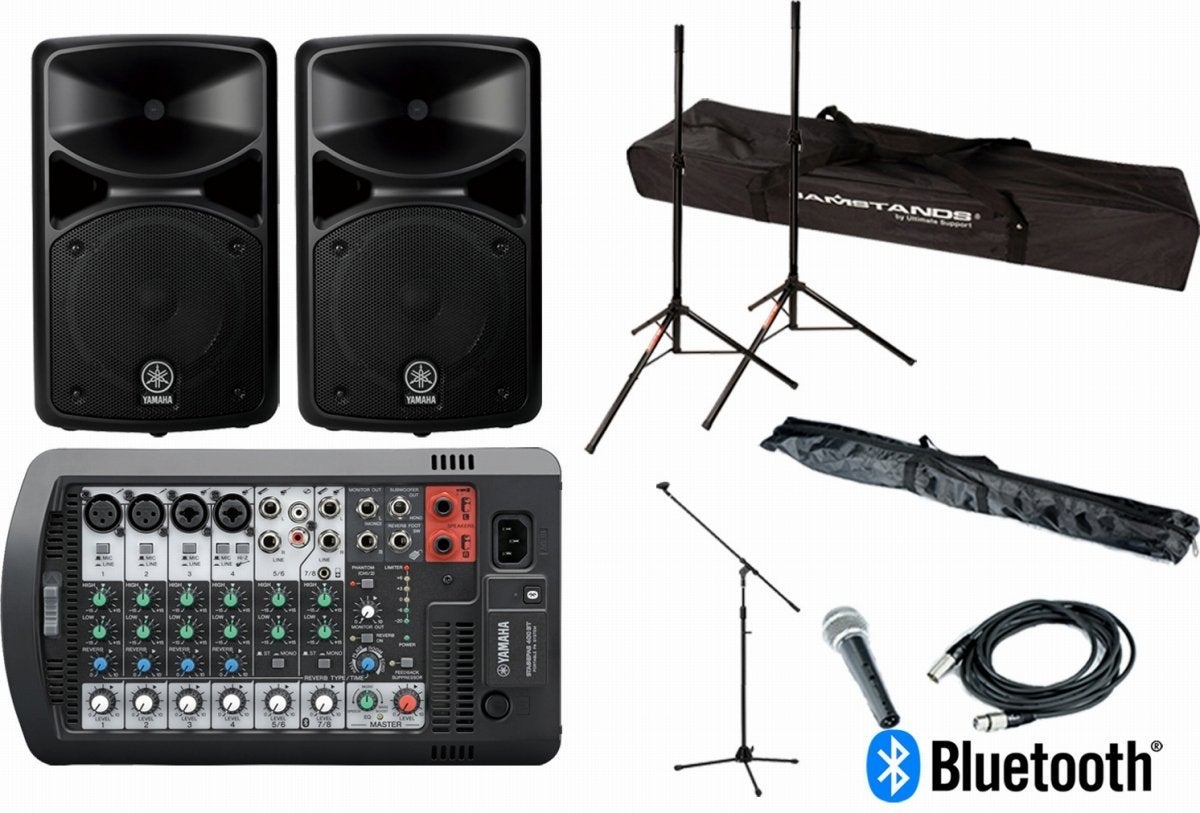 YAMAHA / STAGEPAS 400BT スピーカースタンド2本＆マイク＆ケーブル