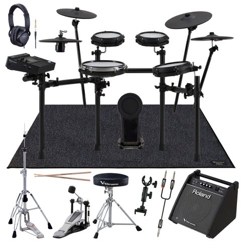 Roland / TD316 メーカー純正キックペダルとイスとヘッドホンとマット 