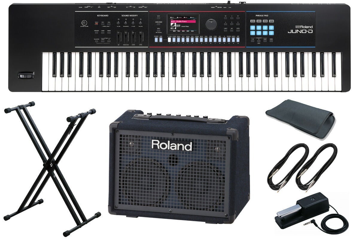 Roland / JUNO-D7 キーボードアンプ＆キーボードスタンド セット【渋谷
