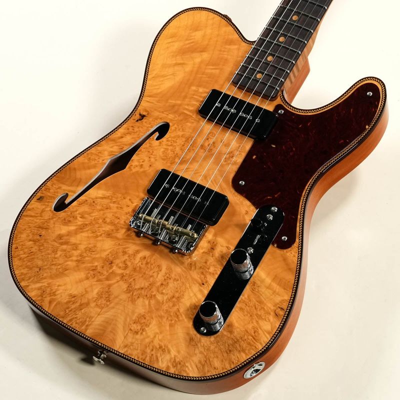 ノーブランド　テレキャスタータイプ　カスタム仕様　ナチュラルウッド　P-90 Fender Custom Shop / Artisan Dual P-90 Maple Burl Telecaster NOS