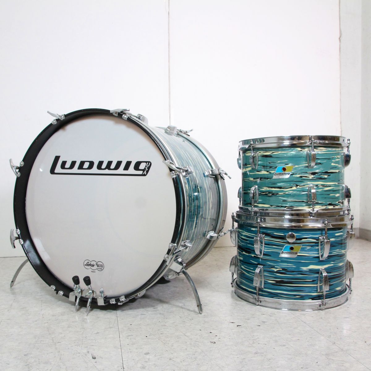 中古】LUDWIG / 70s Blue oyster 12/13/20 3pcs Kit ラディック タムと