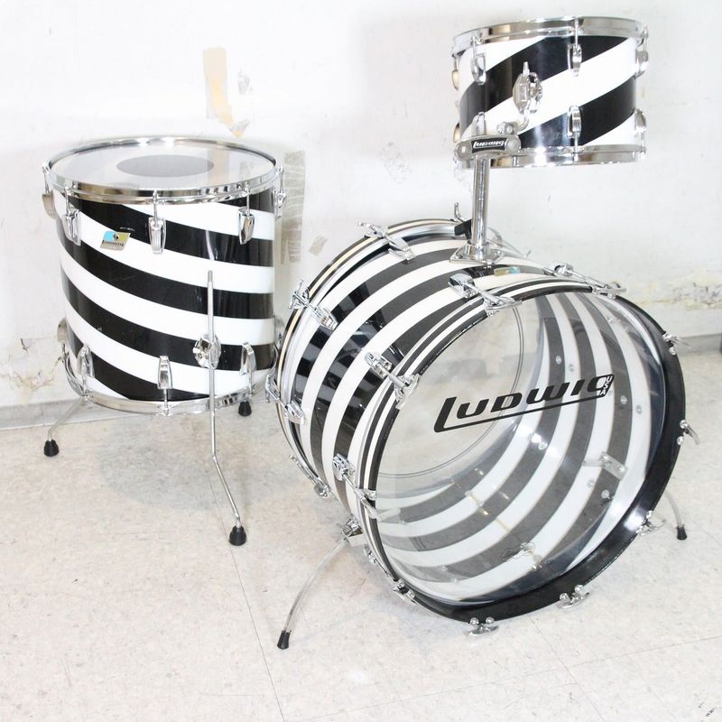 中古】LUDWIG / 70s VISTALITE 22/12/16 Black/White Spiral 70年代