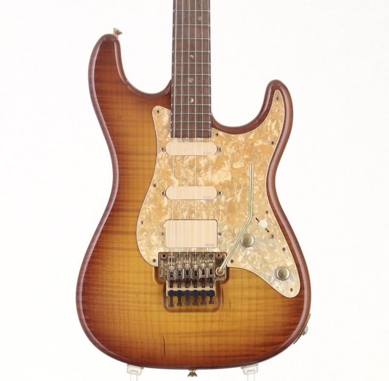 フランス製 ストラド モデル 4/4 虎杢 美品 値下 中古】MOON / Stratocaster Type Lemon Drop Sunburst 【御茶ノ水本店