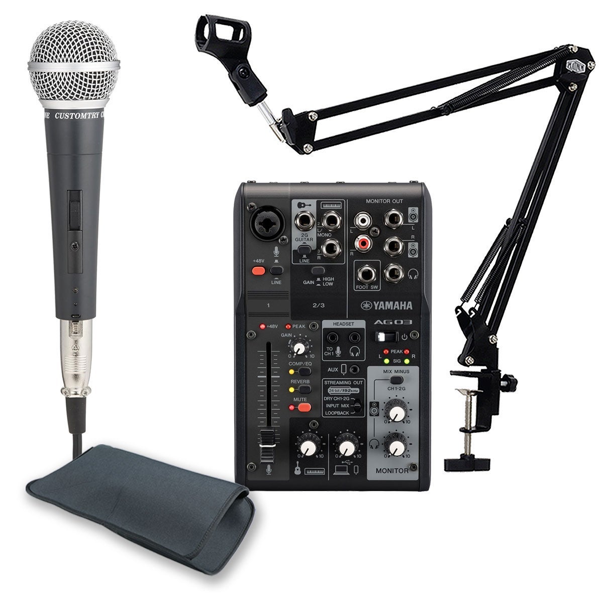 YAMAHA ヤマハ / AG03MK2 BLACK 配信スターターセット アームスタンド