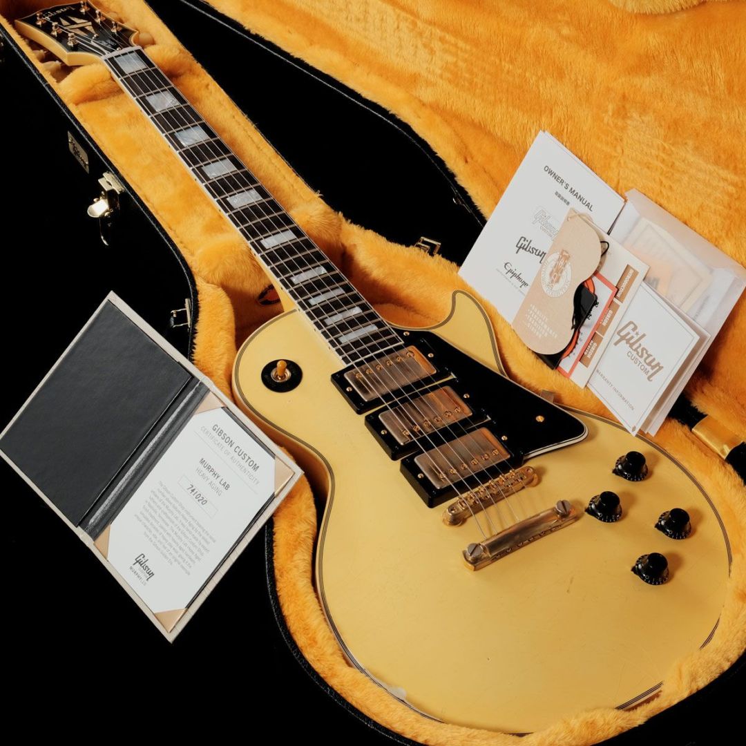 Gibson Custom / Murphy Lab 1957 Les Paul Custom 3PU Heavy Antique White【시부야점】《장기 매장 전시품 미세 흠집 아울렛 특가》《시부야점 세일》