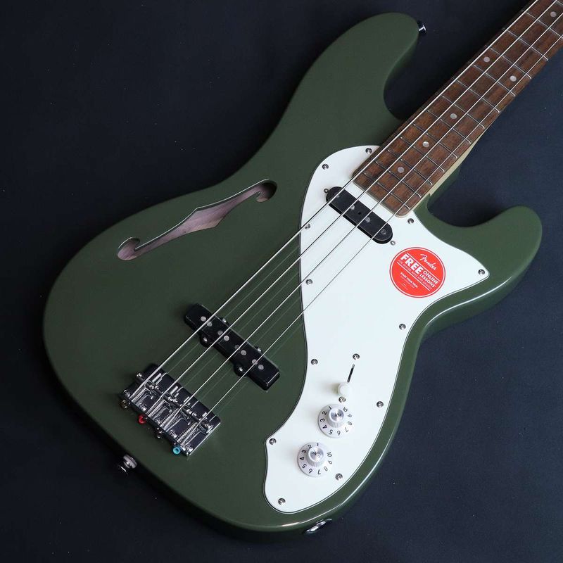 《特典付き》Squier by Fender / Paranormal Precision Bass Thinline SJ Laurel Fingerboard Parchment Pickguard Olive 【横浜店】【S/N:ISSE26001839】【3.15kg】