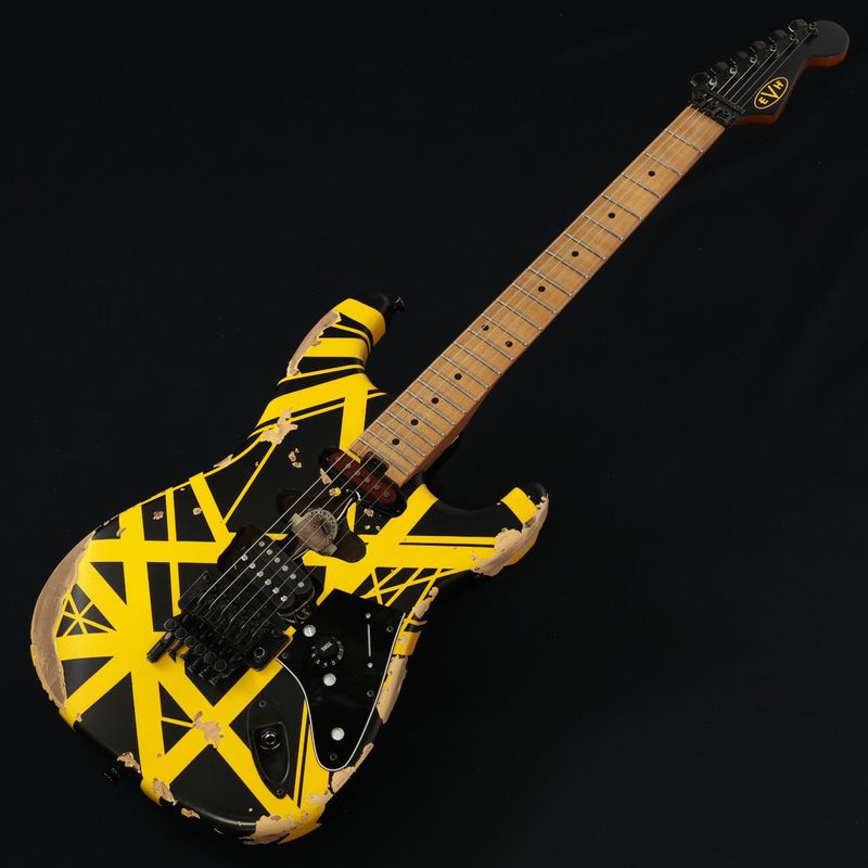 EVH / Limited Edition Striped Series Frankenstein Frankie Maple Fingerboard Black with Yellow Stripes Aged 【EVH2206412】【池袋店】