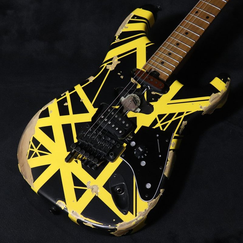 EVH / Limited Edition Striped Series Frankenstein Frankie Maple Fingerboard Black with Yellow Stripes Aged 【梅田店】