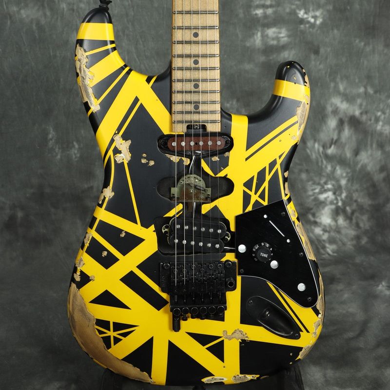 EVH / Limited Edition Striped Series Frankenstein Frankie Maple Fingerboard Black with Yellow Stripes Aged イーブイエイチ【3.25kg】[S/N EVH2501860]