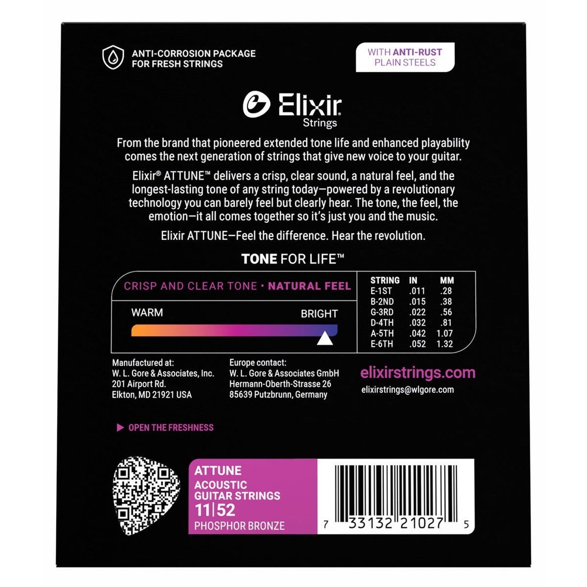 Elixir / 21027 Attune Acoustic Phosphor Bronze Custom Light