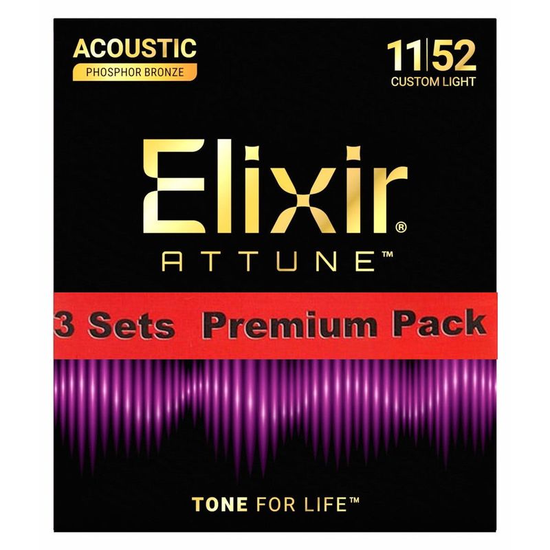 Elixir / 21027 Attune Acoustic Phosphor Bronze Custom Light 3