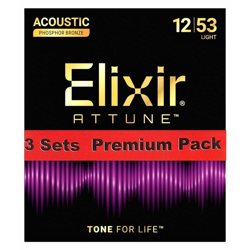 Elixir / 21052 Attune Acoustic Phosphor Bronze Light 3セットパック