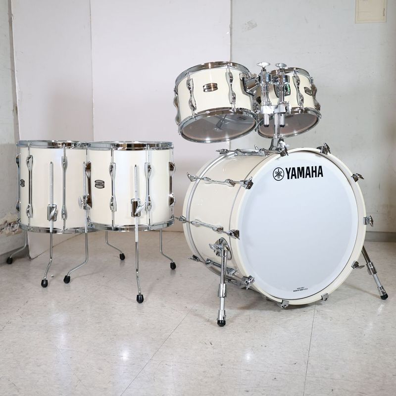YAMAHA /  Recording Custom 22" BD 5pcs ポーラーホワイト プロラケケース付き