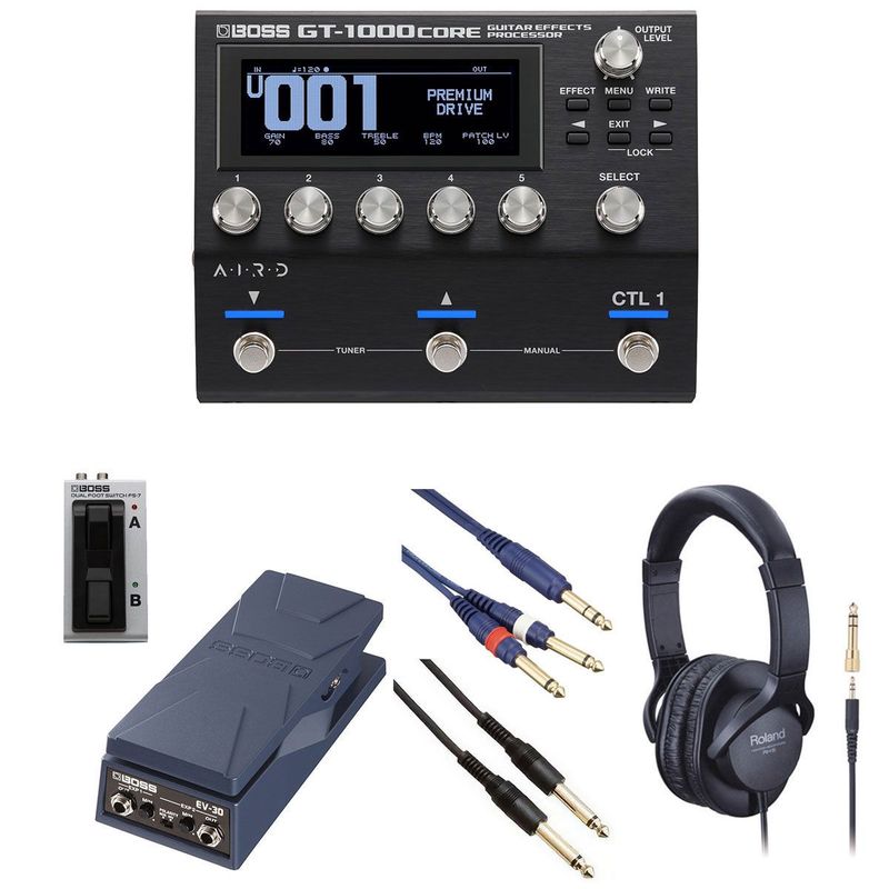 BOSS GT-1000 CORE FS-7 EV-30 TRSケーブル1m×2 BOSS / GT-1000Core [自由自在にサウンドメイクセット] FS-7 + EV-30