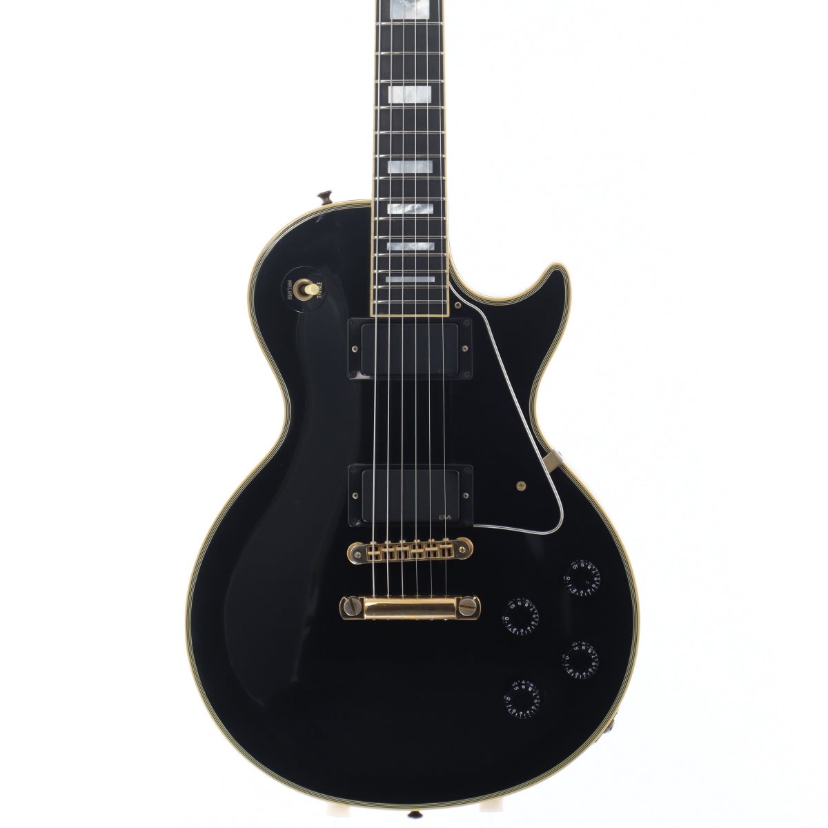 レスポール EMG8185プラスEMGブースター付き 中古】Gibson USA / Les Paul Custom EMG Modified 1993年製 Ebony
