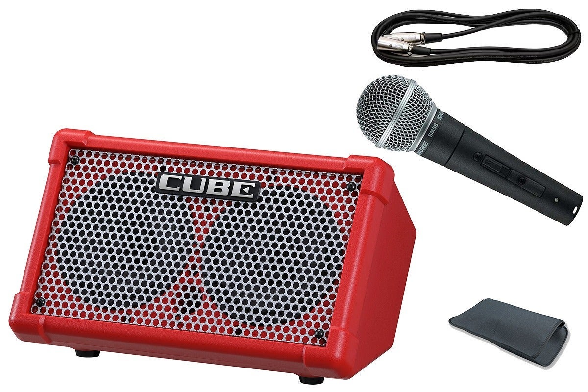 ROLAND Cube Street SHURE マイク SM58付き BOSS ボス / CUBE Street II Red【SM58 SE ＆ 3mマイクケーブル セット
