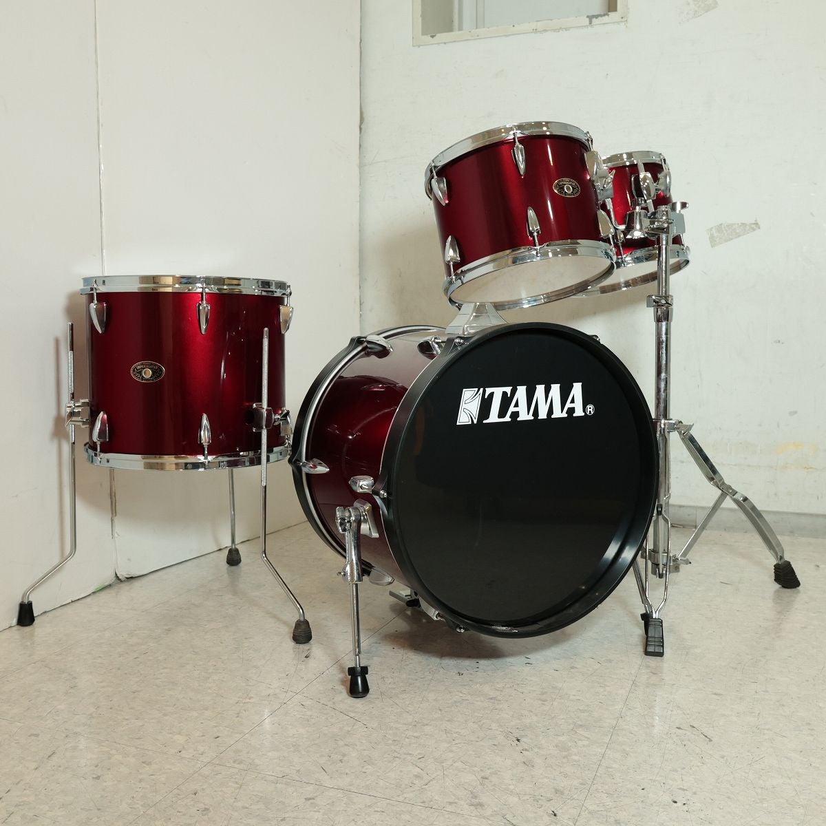 中古】TAMA / IMPERIALSTAR 10/12/14/18 4pcs Kit #vintage red タマ