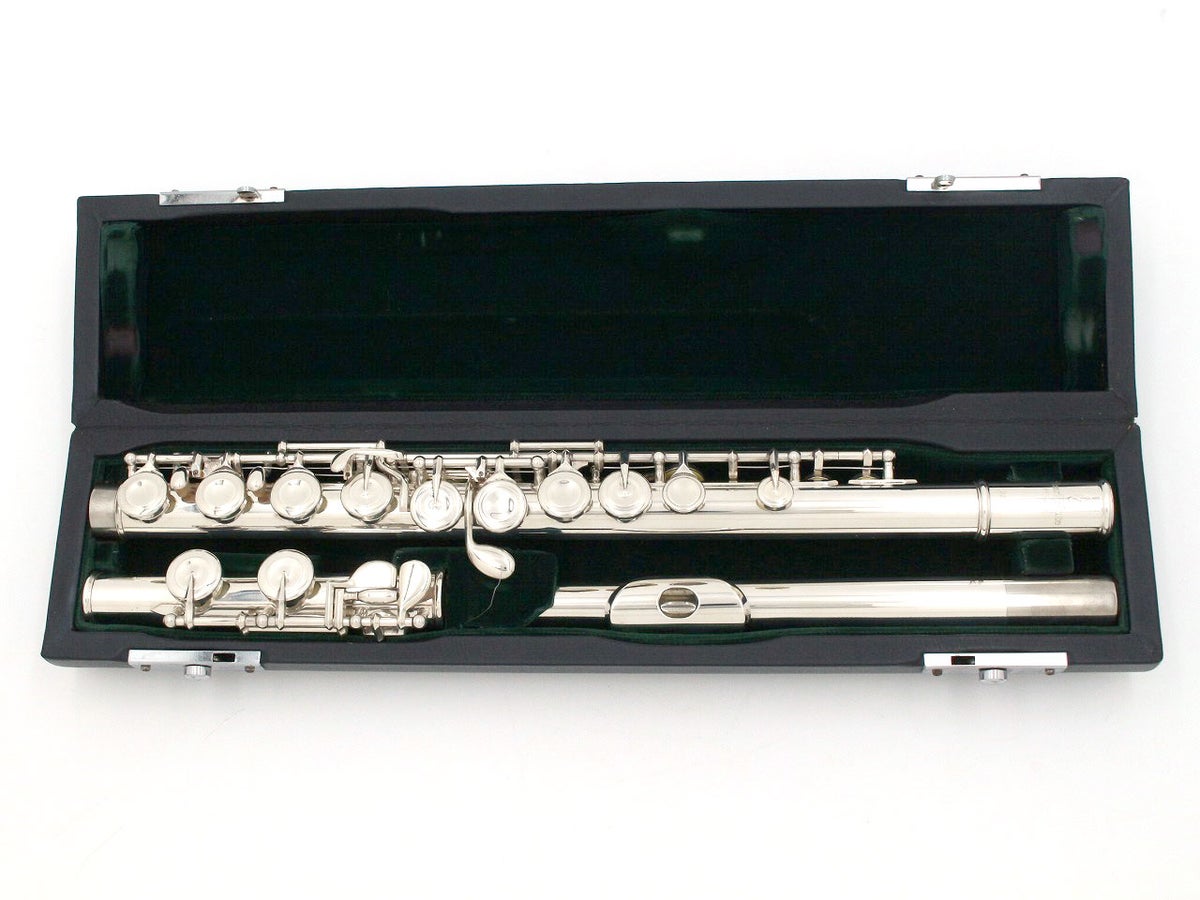 中古】PEARL / フルート PF-525E リッププレート銀製 全タンポ交換済み