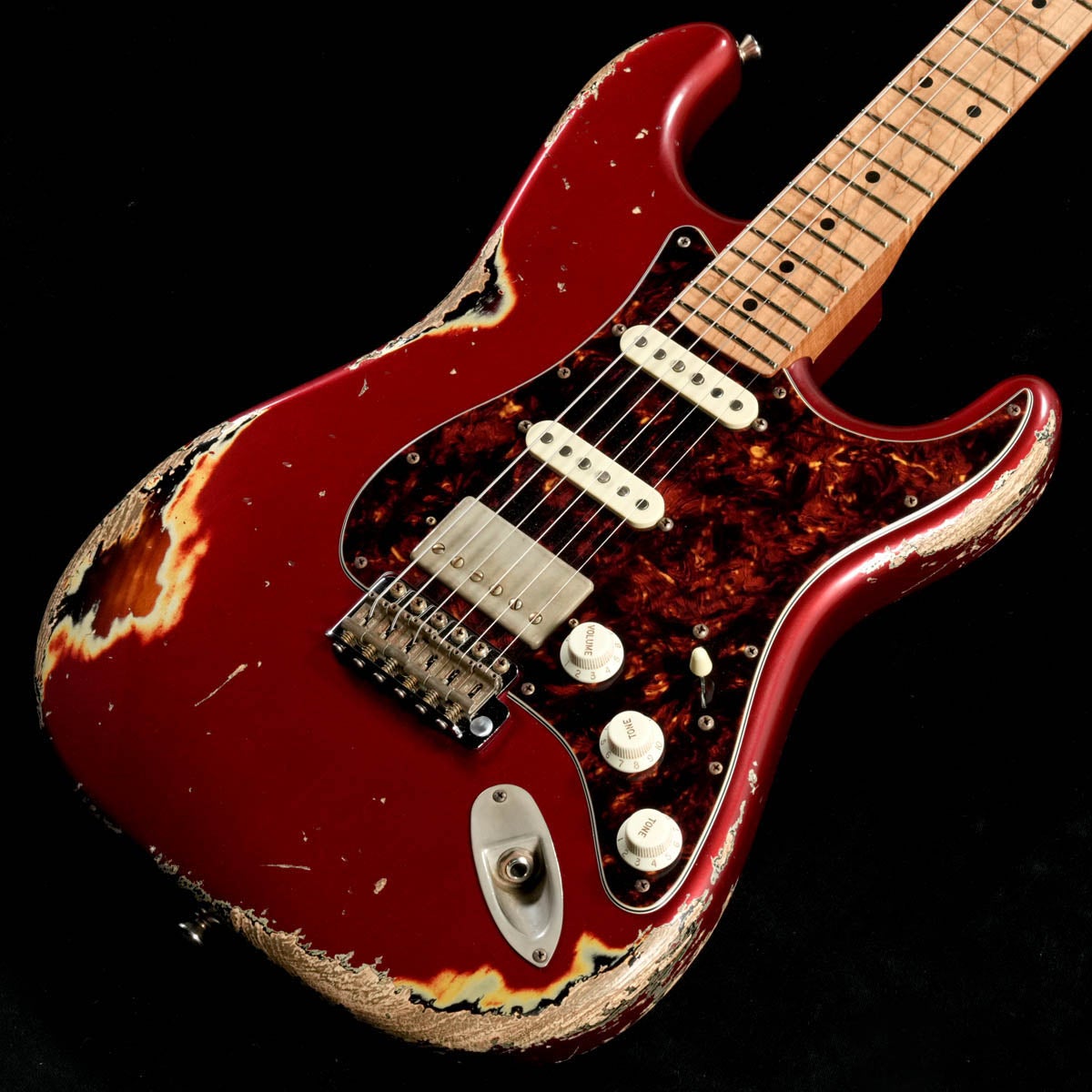 XOTIC / XSC-2 Dark Candy Apple Red over 3 Tone Burst Heavy Aged