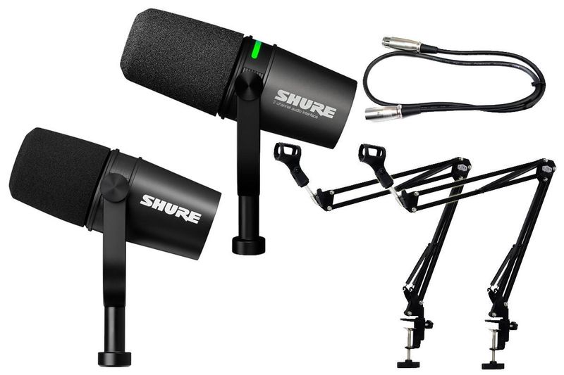 【新品同様】SHURE MV7i マイクロフォン&インターフェース 配信セット SHURE シュア / MV7i (MV7I-J) + MV7X [簡単2チャンネル アーム