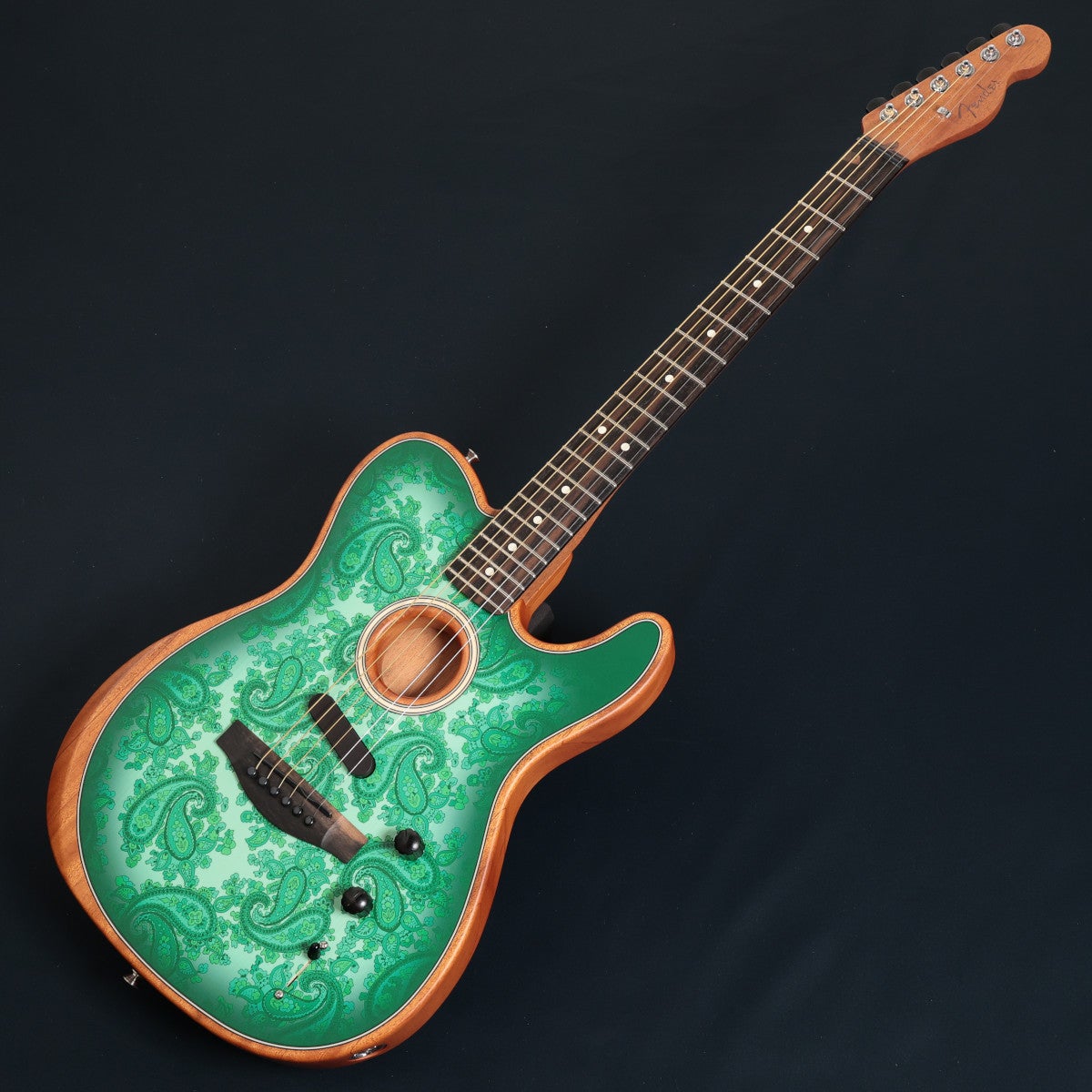 Fender / FSR American Acoustasonic Telecaster Streaked Ebony Green