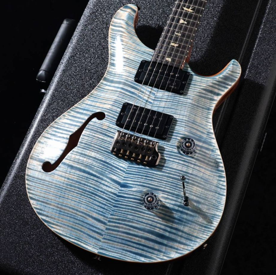 Paul Reed Smith (PRS) / 2026 Custom 24 Semi-Hollow Artist Flame Maple Top Faded Indigo Pattern Thin Neck