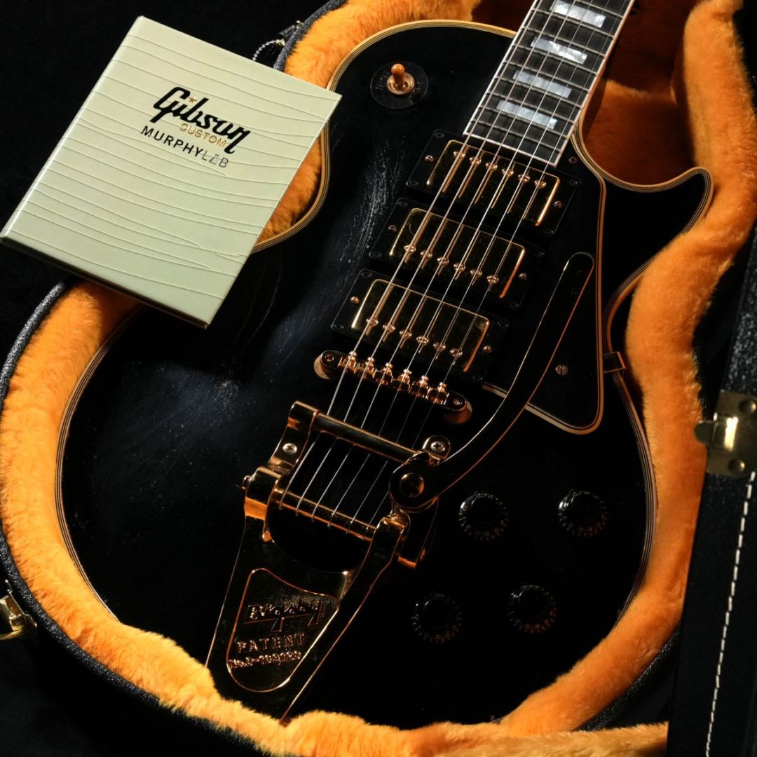 Gibson Custom / Murphy Lab 1957 Les Paul Custom Reissue 3PU w/Bigsby Light Aged Ebony