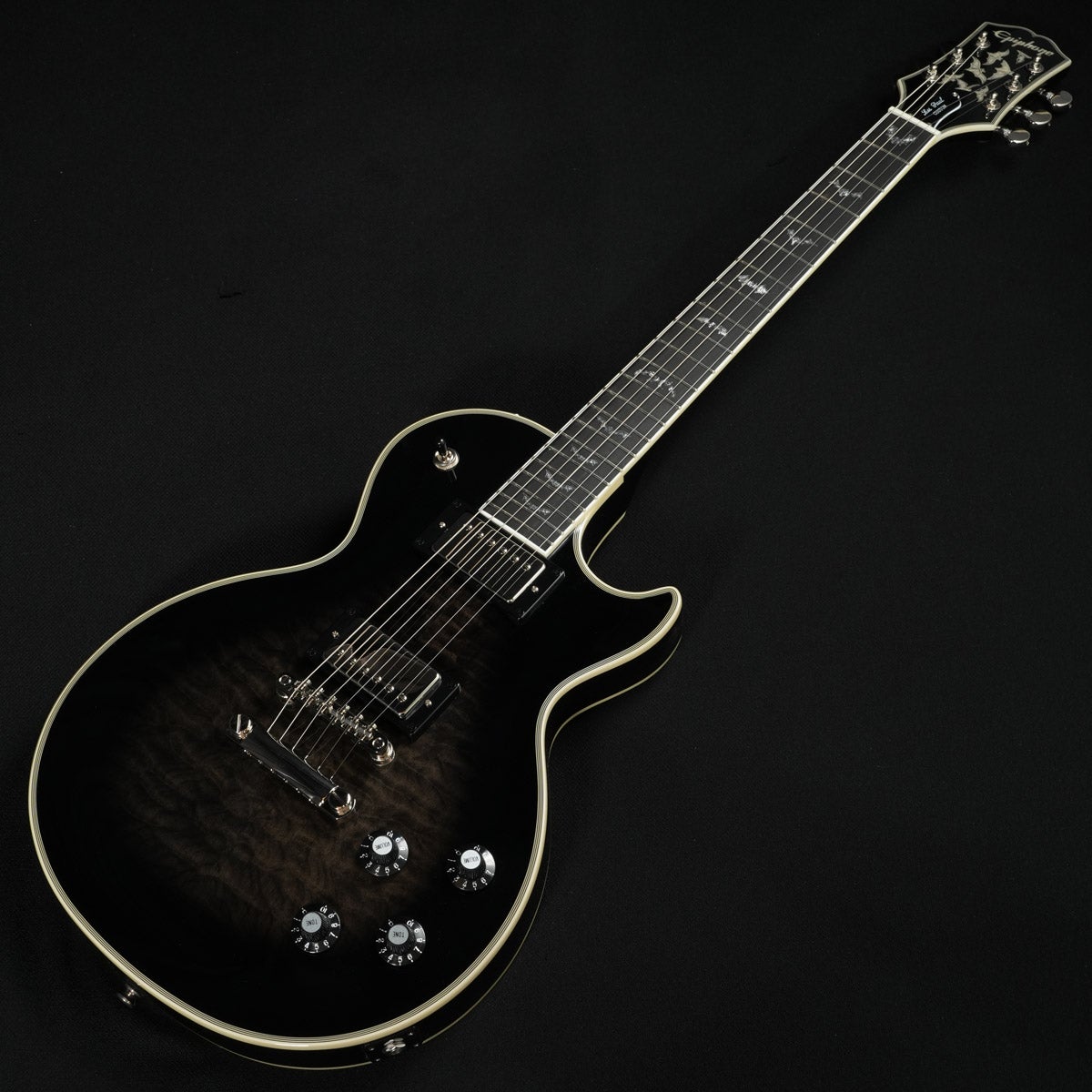 Epiphone / Inspired by Gibson Bats in Flight Les Paul Custom Quilt Transparent Ebony Burst≪S/N:25091529716≫ 사진 4