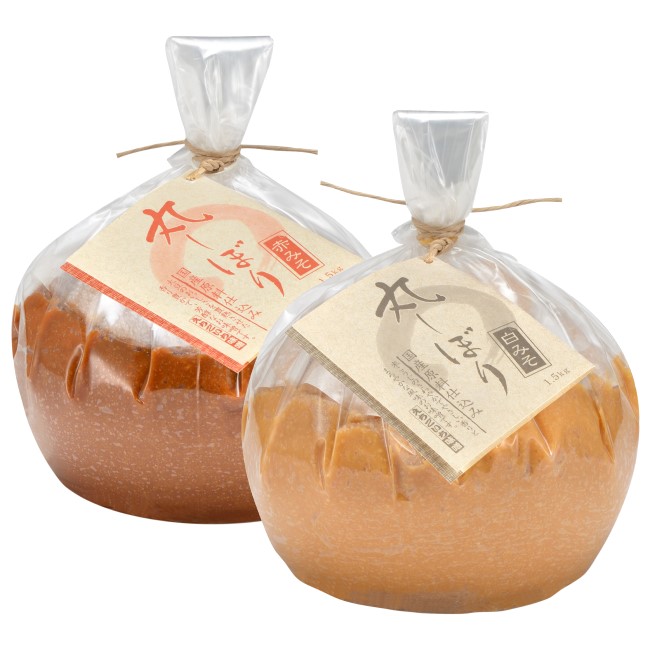 丸しぼり1.5kg2個入(赤みそ・白みそ各1個入)