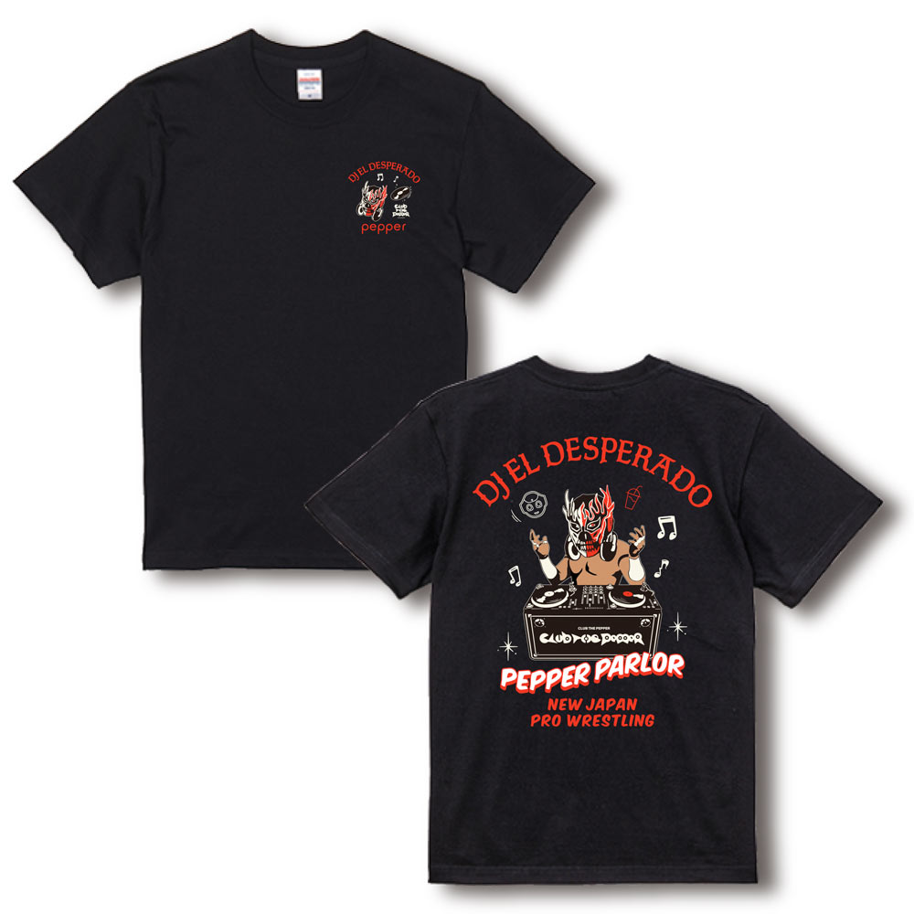 新日本プロレス×Pepper PARLOR　エル・デスペラードDJスタイル　Tシャツ　M