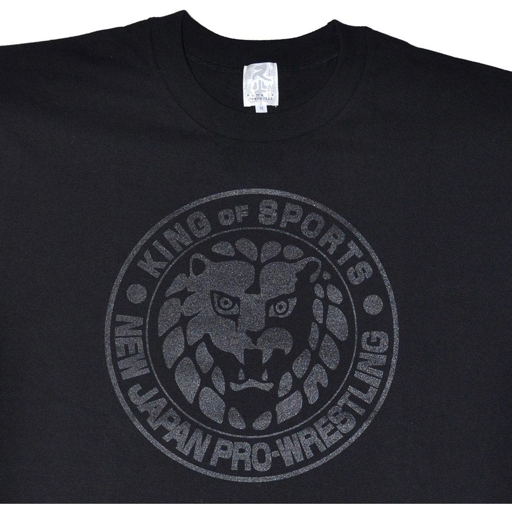 新日本プロレス×久米繊維　ライオンマークTシャツ　ブラック×クリアー　XXL