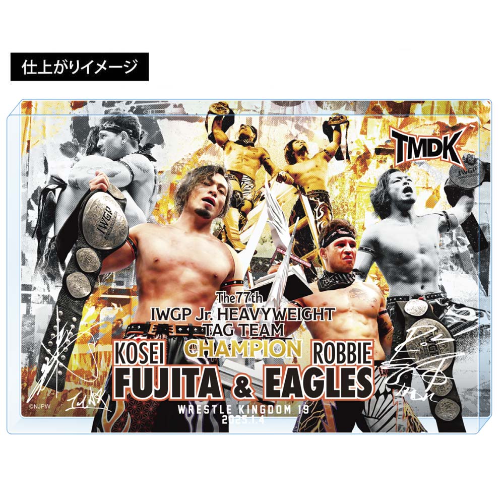 新日本プロレス アクリルブロック 2025年1月4日 IWGP ジュニアタッグ王座 藤田晃生＆ロビー・イーグルス