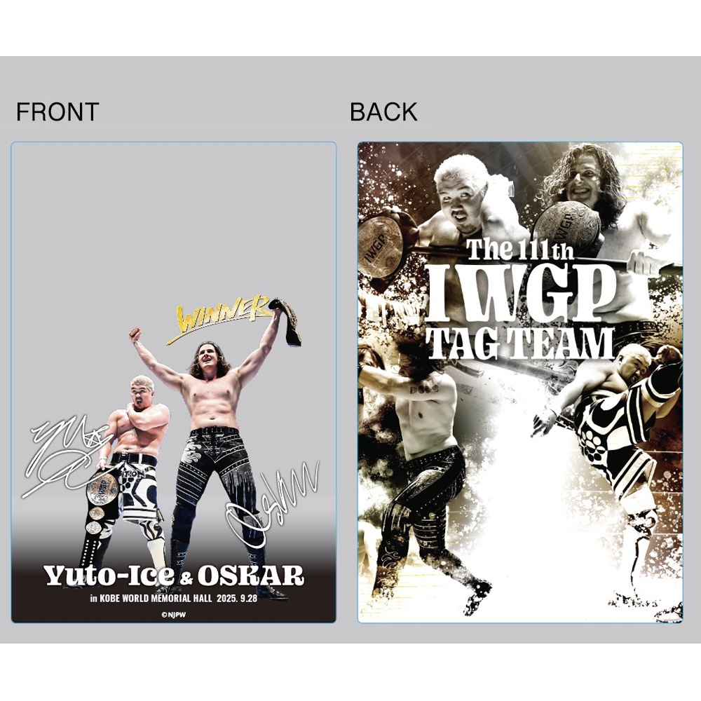 新日本プロレス アクリルブロック　2025年9月28日　第111代 IWGPタッグ王座　Yuto-Ice＆OSKAR