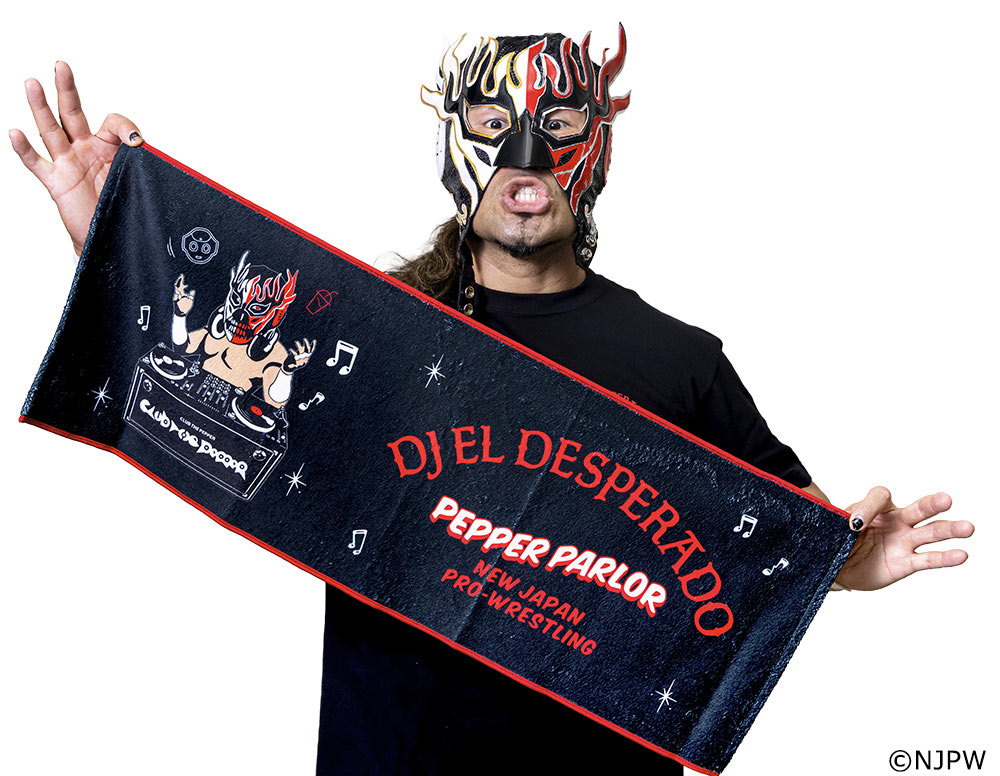 新日本プロレス×Pepper PARLOR　エル・デスペラードDJスタイル　フェイスタオル