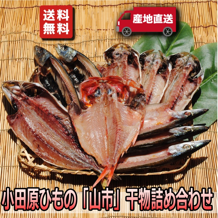 の通販　送料無料♪【国産】小田原ひもの「山市」干物詰め合せ～人気の５種１０枚の干物セットです。　送料無料シリーズ　小田原ひもの　山市干物専門店