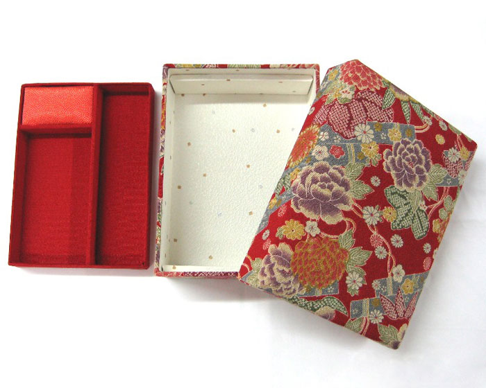 掛子付き裁縫箱(大) ハードタイプ 花いかだ赤 | 文庫箱 | 京都本