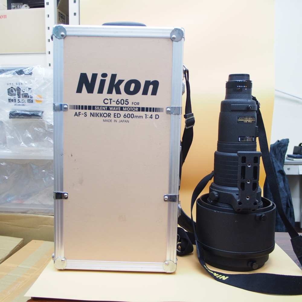 ＊E 防湿庫保管Nikon CT-605 FOR SILENT WAVE MOTOR AF-S NIKKOR ED 600mm 1:4 D ニコン 超望遠レンズ 専用ケース付き AF動作確認済み | ハクバ 限定HAKUBA 防湿庫 E-ドライボックス