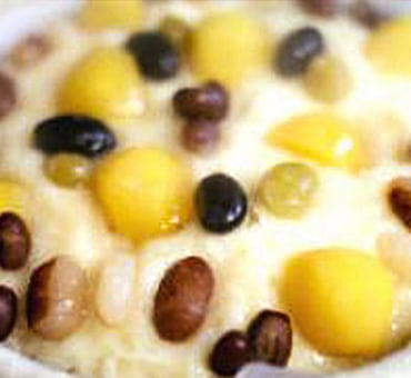 鹿の子でヘルシー米粉ケーキ