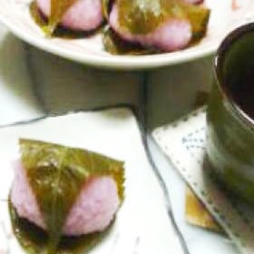 抹茶あんの桜餅