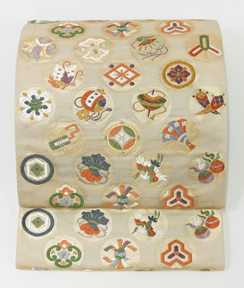 正絹袋帯 株式会社 白寿苑 錦綾宝尽くし文 | すべての商品 | 京都西陣