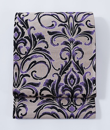 ★専用★袋帯 リバーシブル 青系 紫系花丸文様 全通柄 長さ4m47cm 正絹 未使用品 袋帯 リバーシブル 青系 紫系花丸文様 全通柄 長