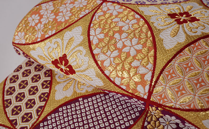 西陣織袋帯正絹唐織吉祥文風雅 銀杏波袋帯