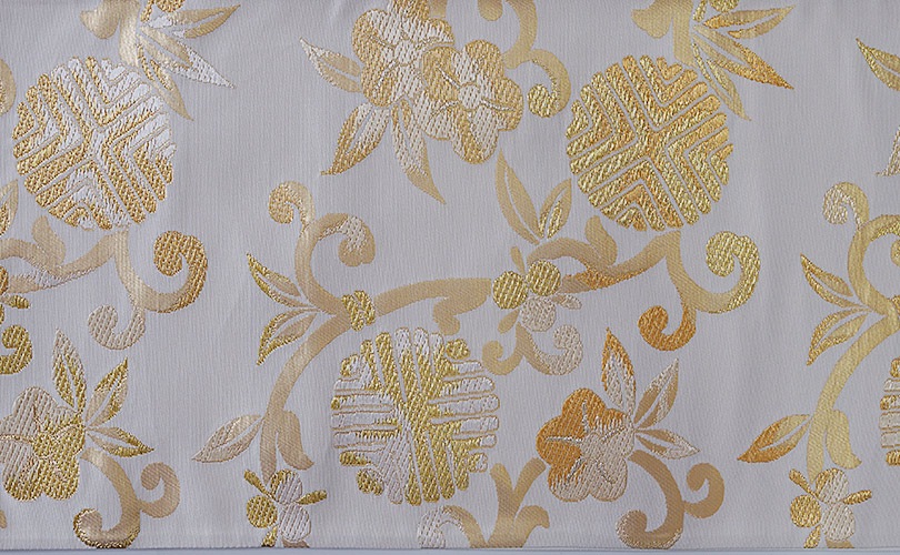 ◇美品　高級袋帯◇　寺院　風景模様　帯前　柄違い　お洒落　正絹　袋帯　長さ423cm　リサイクル ◇美品 高級袋帯◇ 寺院 風景模様 帯前 柄違い お洒落 正絹 袋帯 長さ