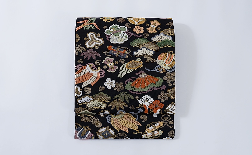 正絹袋帯 西陣織 正絹袋帯 株式会社 白寿苑 唐織 秀麗宝尽くし文 