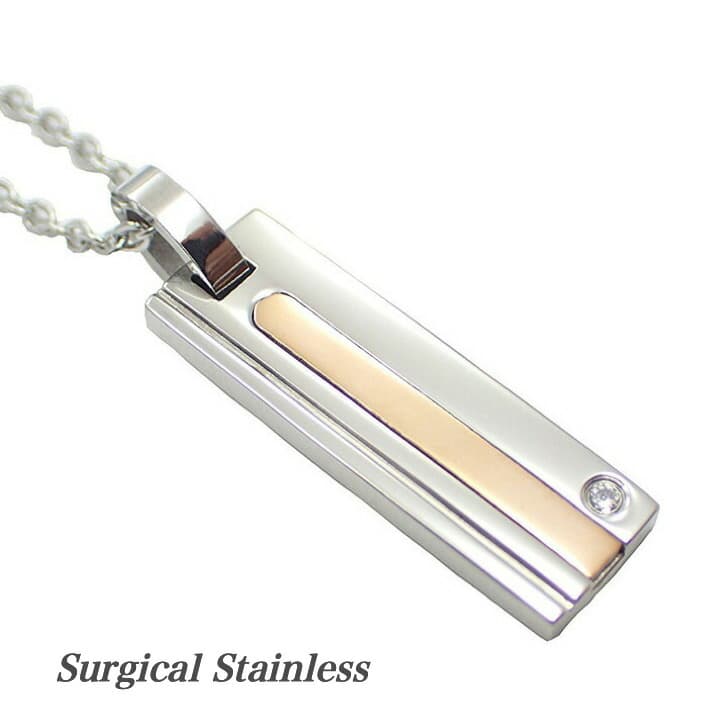 送料込み 選べるカラー CREA(クレア)掲載商品 かっこいい おしゃれプレートタイプの人気ネックレス ステンレスネックレス ペアネックレス ピンク ネックレス 金属アレルギー対応 アレルギーフリー 316L メンズ レディース ジルコニア サージカルステンレス 19juuku